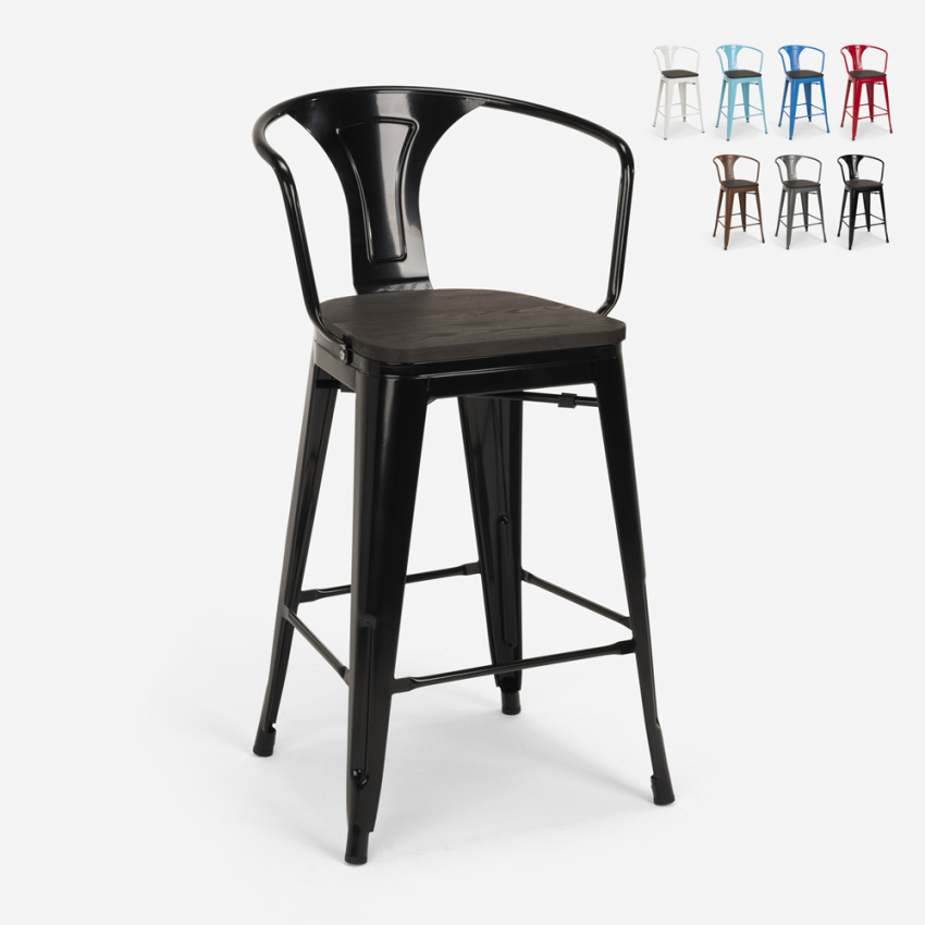 tabouret de bar en bois et métal avec dossier design industriel style steel wood back Catalogue tabouret de bar en bois et métal avec dossier design industriel style steel wood back Catalogue