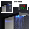 Panneau de colonne de douche en acier avec mélangeur de cascade d'hydromassage d'affichage à LED Abano 