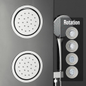 Colonne de douche en acier affichage LED cascade d'hydromassage Abano Remises