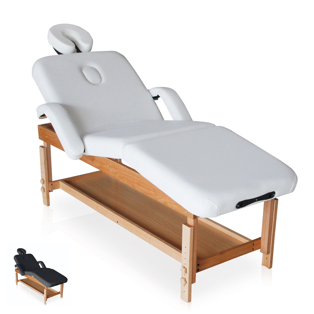 Lettino da Massaggio in Legno Fisso Multiposizione 225 Cm Massage-Pro
