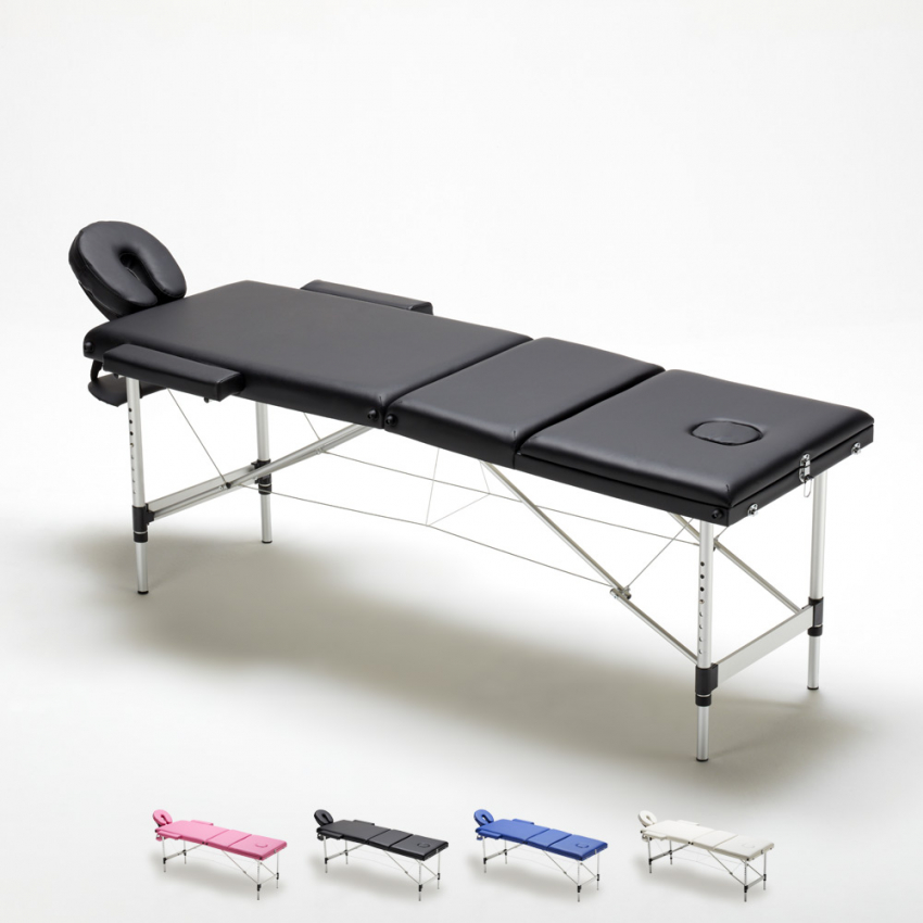 Table de massage portable pliante en aluminium à 3 zones 210 cm Thai Table de massage portable pliante en aluminium à 3 zones 210 cm Thai