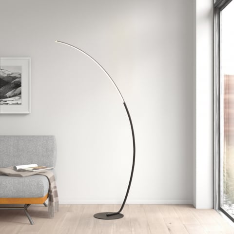 Lampadaire LED salon design arc minimaliste moderne Rigel Promotion