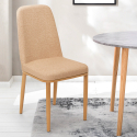 Chaise de cuisine bar restaurant en tissu et métal effet bois design Davos Light Remises