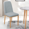 Chaise de cuisine bar restaurant en tissu et métal effet bois design Davos Light Modèle