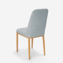 Chaise de cuisine bar restaurant en tissu et métal effet bois design Davos Light Dimensions