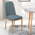 Chaise de cuisine bar restaurant en tissu et métal effet bois design Davos Light