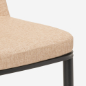 Chaise de cuisine bar restaurant design en tissu et métal effet bois Davos Dark 