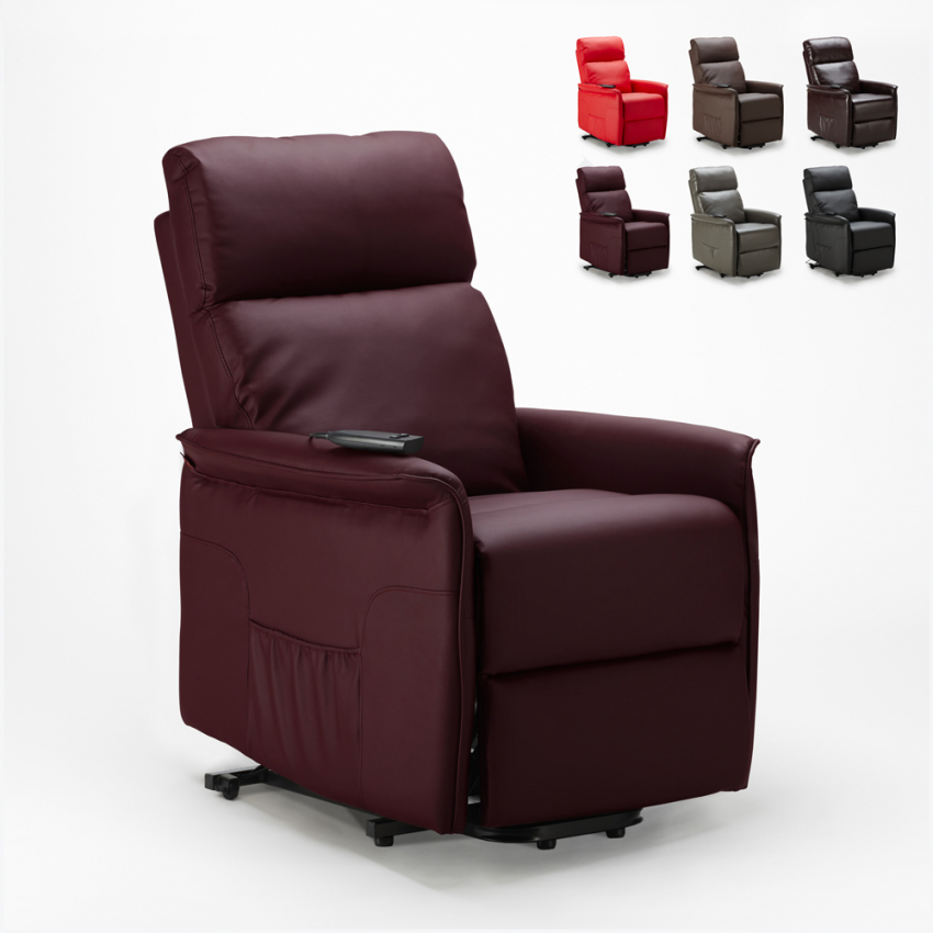 Fauteuil relax électrique avec releveur et roulettes arrière Amalia Fauteuil relax électrique avec releveur et roulettes arrière Amalia