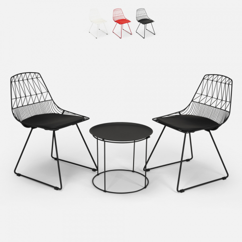 Set table et 2 chaises pour bar de jardin intérieur et extérieur Etzy