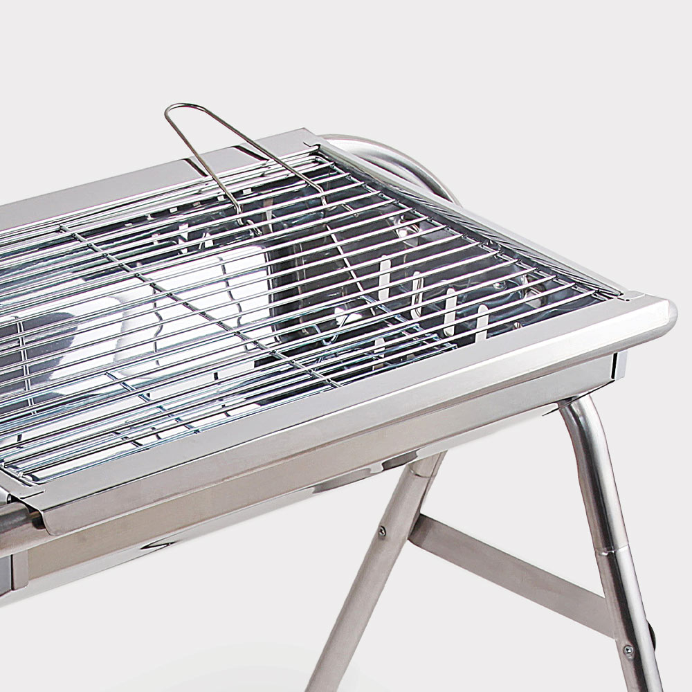 Barbecue Locomotive à Charbon De Bois Oak Barbecue au charbon de bois pliant portable en acier jardin camping