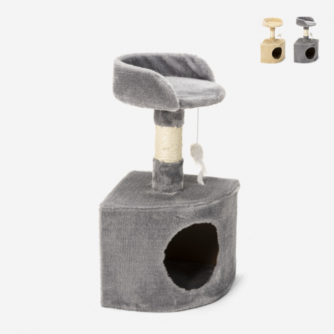 Chenil de plate-forme de colonne de sisal 60 cm peluche d'angle de poteau de chat Korat