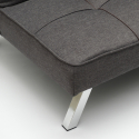 Canapé Clic Clac Convertible en tissu 2 places design moderne Gemma