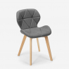 Chaise design nordique pieds bois tissu cuisine bar restaurant Whale