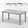Lot 12 Tables de jardin rectangulaire en polyrotin pour bar café bistrot restaurant terrasse jardin 150x90 Grand Soleil Boheme D