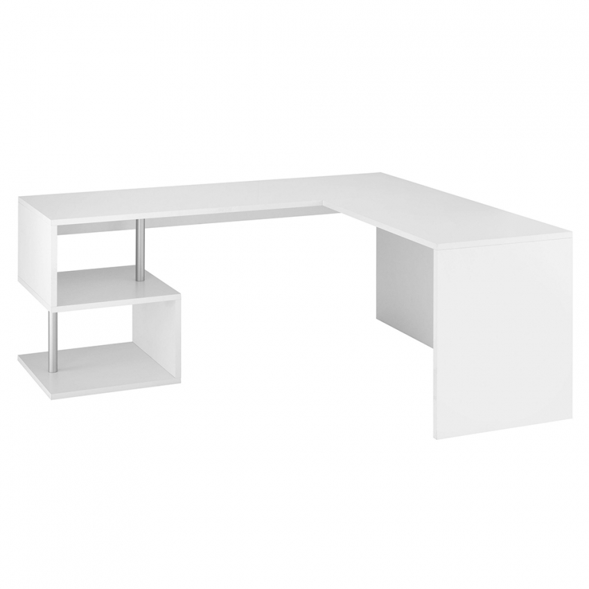 BUREAU D'ANGLE CONTEMPORAIN 7419PORP DECOR BLANC