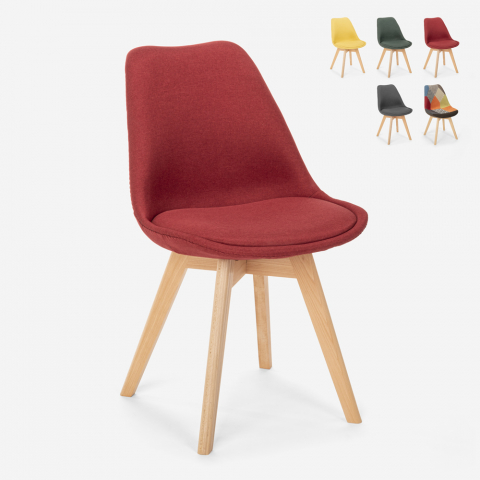 Chaise design nordique en bois et tissu et coussin restaurant bar cuisine Dolphin