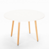 Table de cuisine bar restaurant ronde en bois design en bois 100 cm Moss Réductions