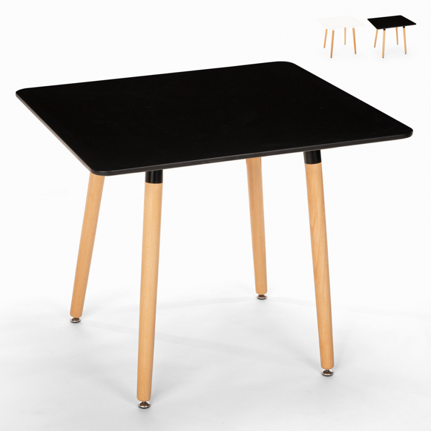 Ahd Amazing Home Design Table carrée 80x80 en bois design nordique pour cuisine bar restaurant fern