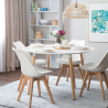 Table de cuisine bar restaurant ronde en bois design en bois 100 cm Moss Vente
