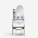 Table de maquillage mobile coiffeuse miroir tabouret de chambre Flora