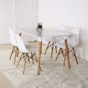 Table de cuisine et salle à manger carrée au design scandinave 80x80cm Wooden Remises