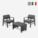 Salon de jardin en polyrotin table 2 fauteuils coussins Progarden Tambo Vente