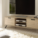 Meuble TV design scandinave 2 portes compartiments ouverts en bois Palma Offre