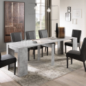 Table console extensible moderne pour salon et salle à manger gris béton Margaret Promotion
