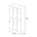 Armoires casiers 6 compartiments 90x45 H180 pour vestiaire Etna Light Caractéristiques