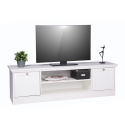 Meuble TV et commode au design rustique et épuré blanc 160 cm Spinle Remises