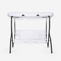 Balancelle de jardin terrasse 3 places en acier avec tissu et toit imperméable Yaw Offre