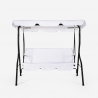 Balancelle de jardin terrasse 3 places en acier avec tissu et toit imperméable Yaw Offre