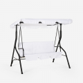 Balancelle de jardin terrasse 3 places en acier avec tissu et toit imperméable Yaw Promotion