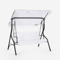 Balancelle de jardin terrasse 3 places en acier avec tissu et toit imperméable Yaw Remises