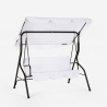 Balancelle de jardin terrasse 3 places en acier avec tissu et toit imperméable Yaw Remises