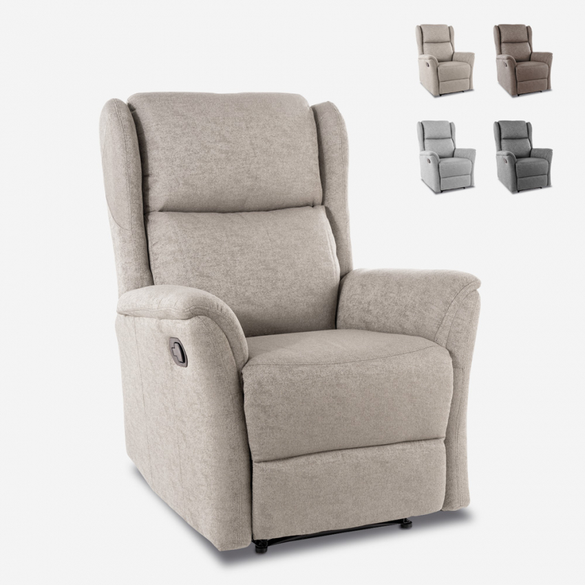 Fauteuil relax inclinable manuel en tissu avec repose-pied Hope Catalogue