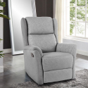 Fauteuil relax inclinable manuel en tissu avec repose-pied Hope Achat
