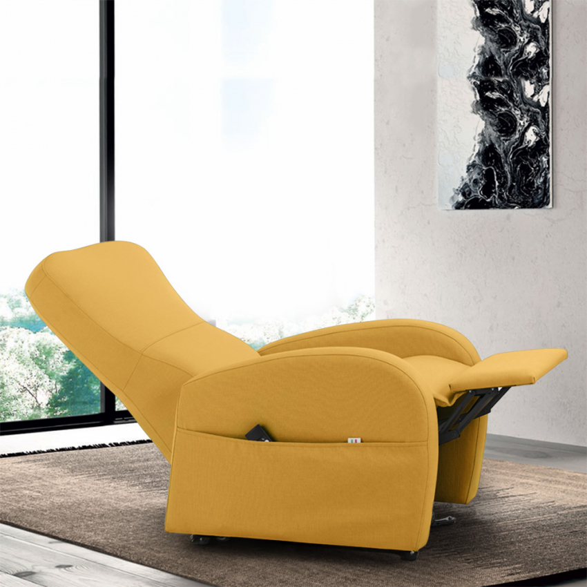 Fauteuil Relax Inclinable En Tissu Avec Releveur À 2 Moteurs Greta