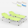 2 bains de soleil de plage transats pliants en aluminium Seychelles 