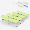 4 bains de soleil de plage et jardin pliants en aluminium Seychelles 