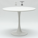 table ronde Tulipane noire et blanche pour chaises de bar et salon 80cm Tulipan Promotion