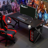 Bureau de jeu ergonomique à LED en carbone avec porte-gobelet 120x60 Sportbot LED 120 Vente