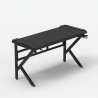 Bureau de jeu ergonomique à LED en carbone avec support casques et boissons 160x60cm Sportbot LED 160 Prix
