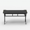 Bureau de jeu ergonomique à LED en carbone avec support casques et boissons 160x60cm Sportbot LED 160 