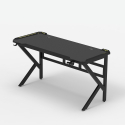 Bureau de jeu ergonomique à LED en carbone avec support casques et boissons 160x60cm Sportbot LED 160 
