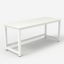 Bureau design métal blanc rectangulaire 160x70cm Bridgewhite 160 