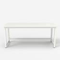 Bureau design métal blanc rectangulaire 160x70cm Bridgewhite 160 
