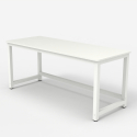 Bureau design métal blanc rectangulaire 160x70cm Bridgewhite 160 