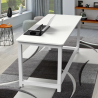 Bureau design métal blanc rectangulaire 160x70cm Bridgewhite 160 