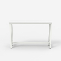 Table console 120x40cm métal blanc meuble d'entrée en bois Welcome light 